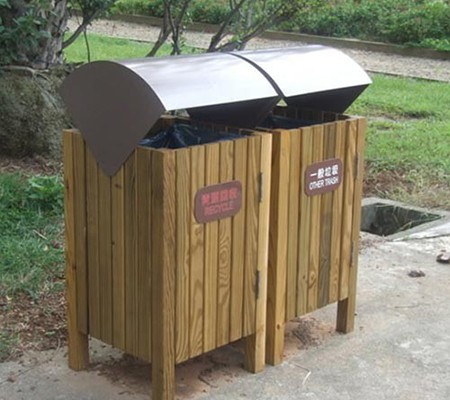 牡丹江碳化木垃圾箱